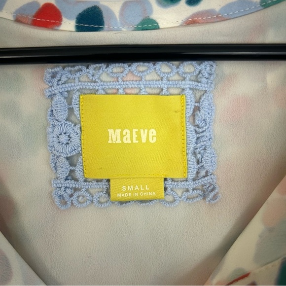 Maeve Colorful Cold Shoulder Dot Pattern Lightweight Flowy Dress Size Small - Picture 8 of 12